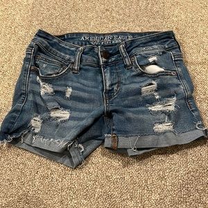 American eagle superlow shortie jean shorts